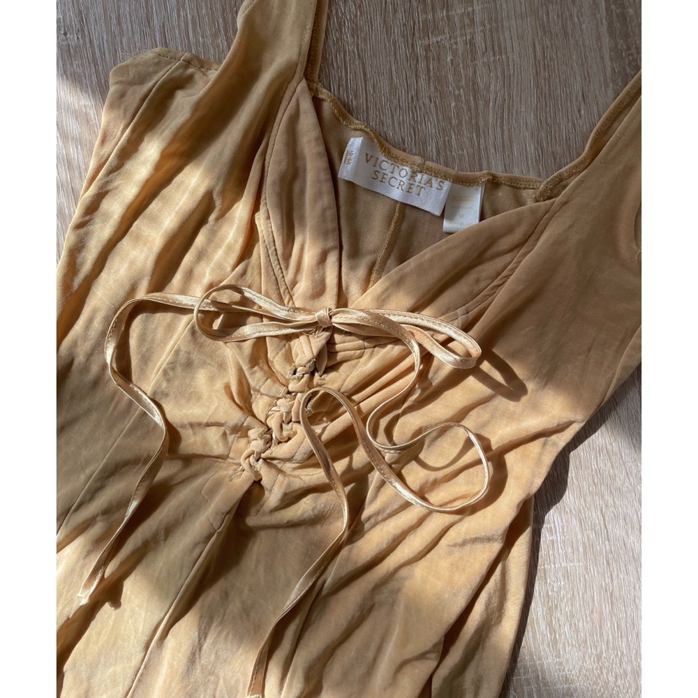 90s Vintage Victoria's Secret Mustard Yellow Lounge Dress size medium